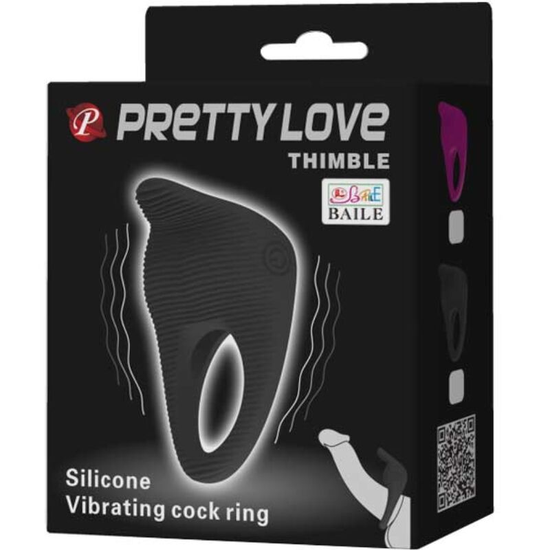 PRETTY LOVE - THIMBLE Sensory Device RING BLACK