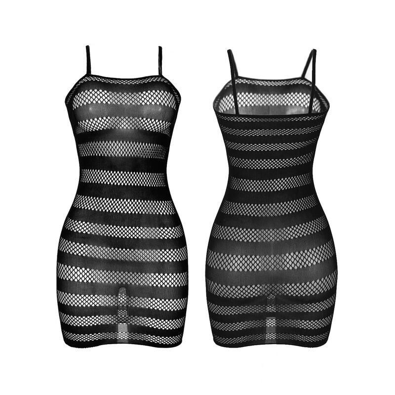 SUBBLIME - 951733 FISCHNETZKLEID MIT SCHWARZEN STREIFEN EINHEITSGRÖSSE