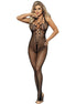 SUBBLIME - 951788 LONG FISHNET BODYSTOCKING WITH STRAPS ON CHEST AND BACK BLACK ONE SIZE
