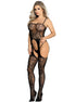 SUBBLIME - 951887 FISHNET CROTCHLESS BODYSTOCKING WITH BLACK STRAPS ONE SIZE