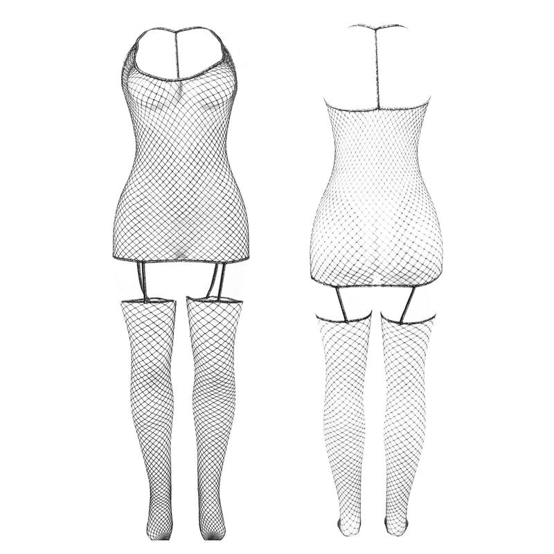 SUBBLIME - 951955 GLÄNZENDER NETZSTRUMPF-BODY EINHEITSGRÖSSE