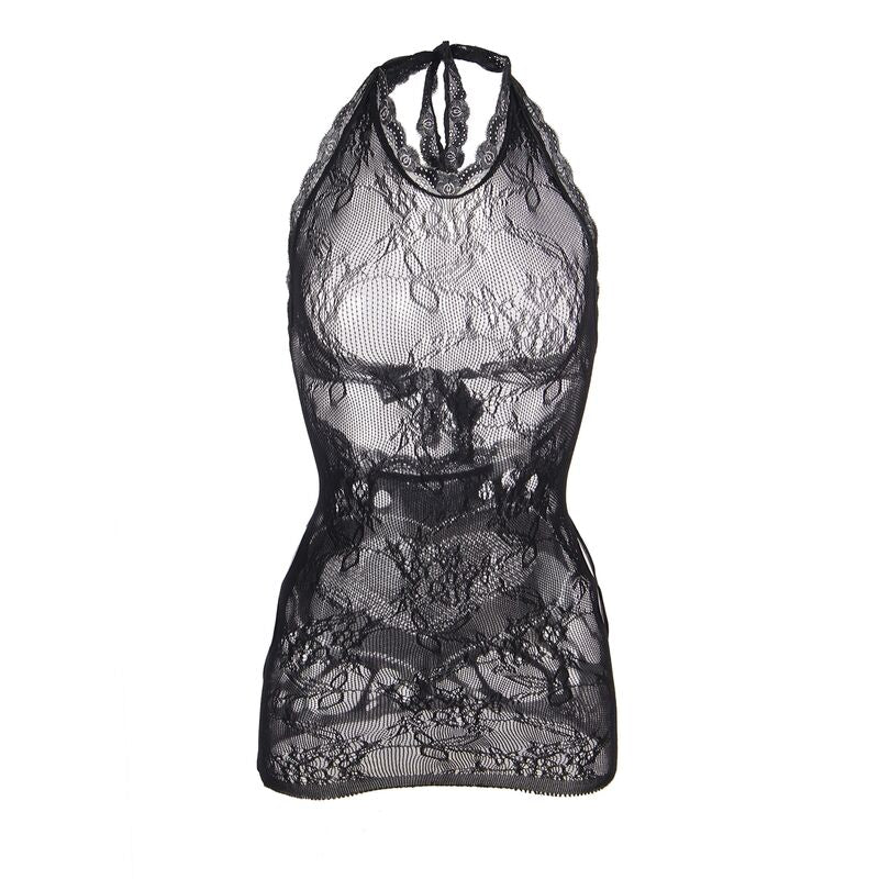 SUBBLIME – 952075 KURZES FISCHNETZ-KLEID MIT RÜCKEN UND HERZ-DETAIL SCHWARZ EINHEITSGRÖSSE