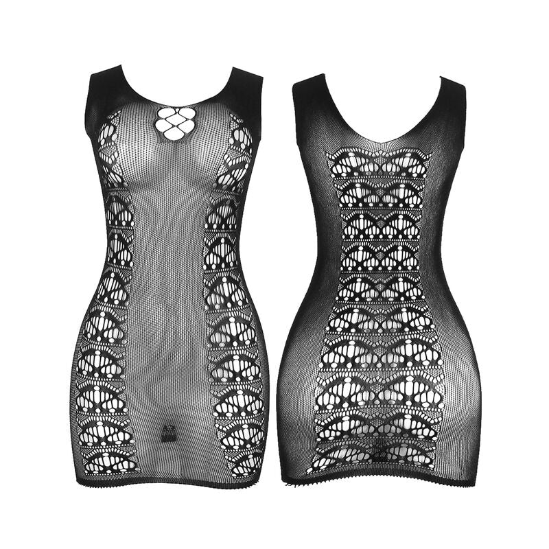 SUBBLIME - 952167 KURZES ELASTISCHES NETZKLEID SCHWARZ EINHEITSGRÖSSE