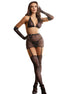 SUBBLIME - 952174 FISHNET BODYSTOCKING WITH GLOVES AND DIAMONDS BLACK ONE SIZE