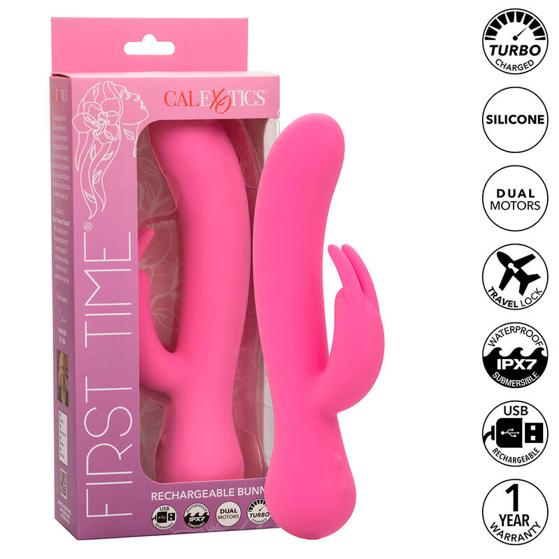 CALEXOTICS - FIRST TIME Sensory Device RABBIT RECHARGEABLE PINK