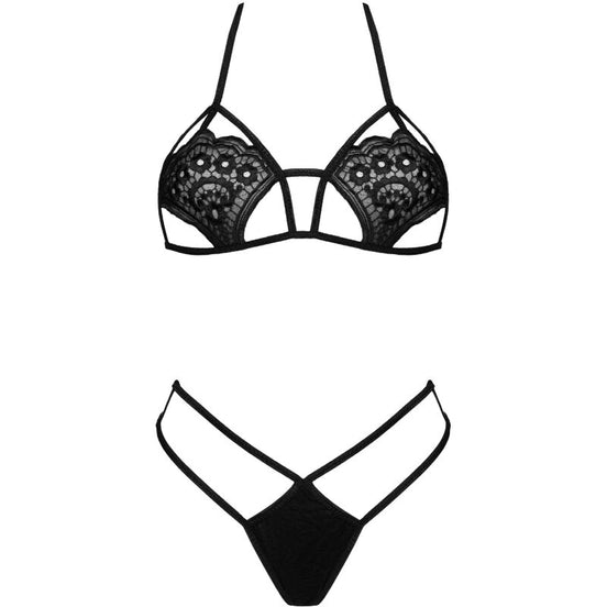 LIVCO CORSETTI FASHION - JIMENA LC 20216 BH + TANGA SCHWARZ EINHEITSGRÖSSE