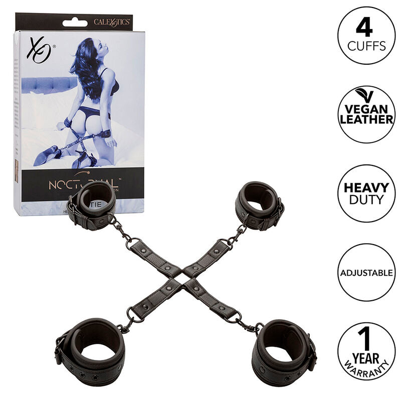 CALEXOTICS - NOCTURNAL HOG TIE CONNECTOR AUS EINSTELLBAREM LEDER SCHWARZ