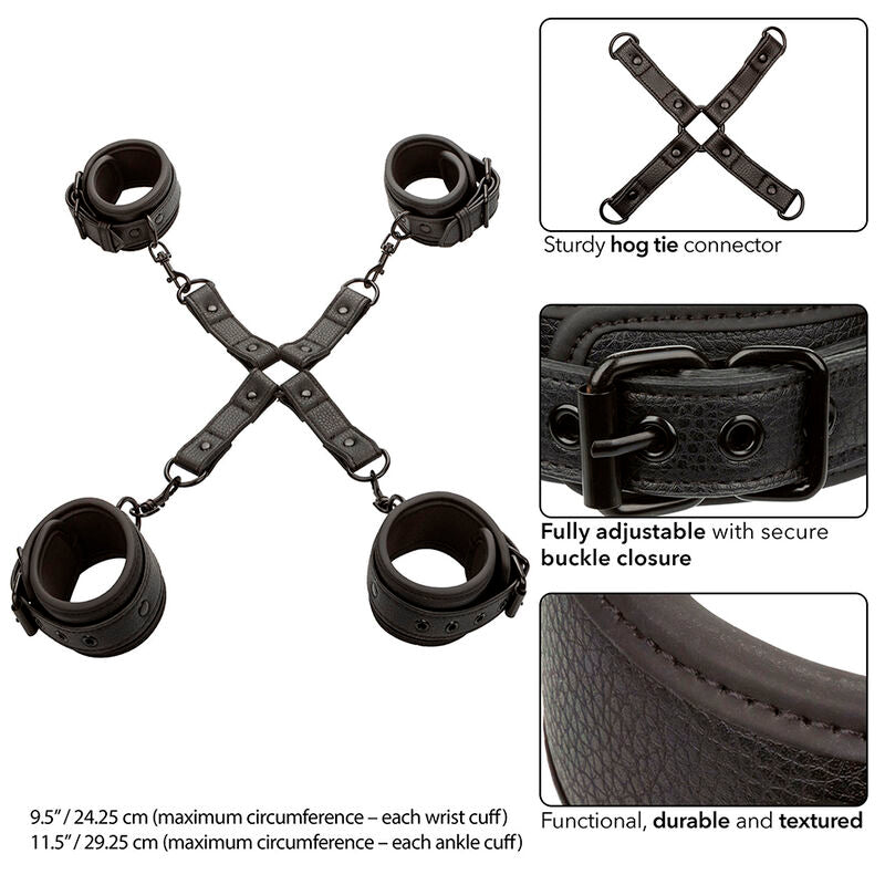 CALEXOTICS - NOCTURNAL HOG TIE CONNECTOR AUS EINSTELLBAREM LEDER SCHWARZ
