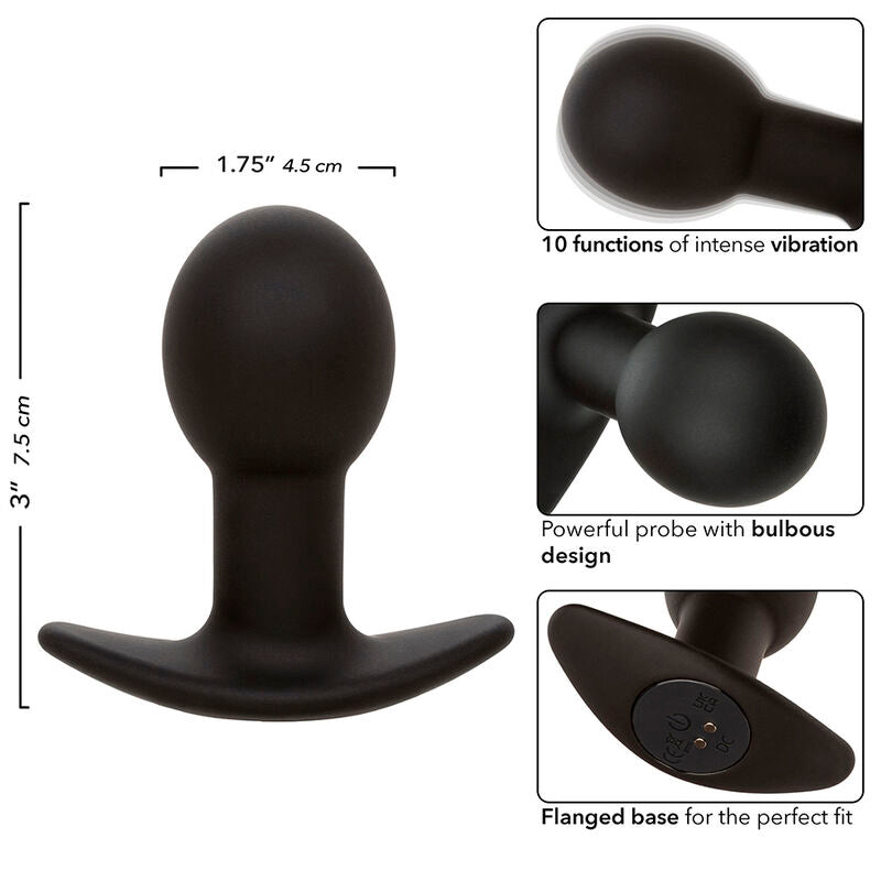 CALEXOTICS - ROCK BOTTOM ANALPLUG 10 VIBRATIONEN SILIKON SCHWARZ