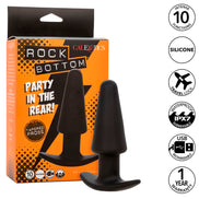 CALEXOTICS - ROCK BOTTOM KONISCHER ANALPLUG 10 VIBRATIONEN SILIKON SCHWARZ