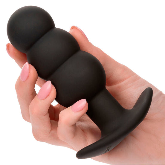 CALEXOTICS - ROCK BOTTOM ANALPLUG MIT KUGELN 10 VIBRATIONEN SILIKON SCHWARZ