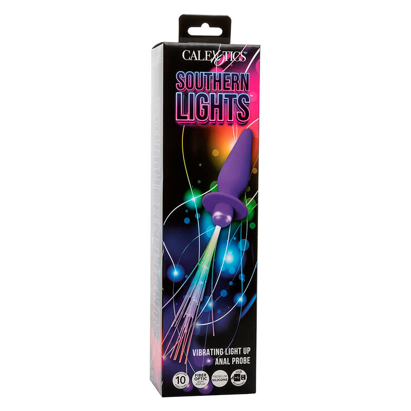 CALEXOTICS - SOUTHERN LIGHTS LEUCHTENDER ANALPLUG 10 VIBRATIONEN SILIKON LILA