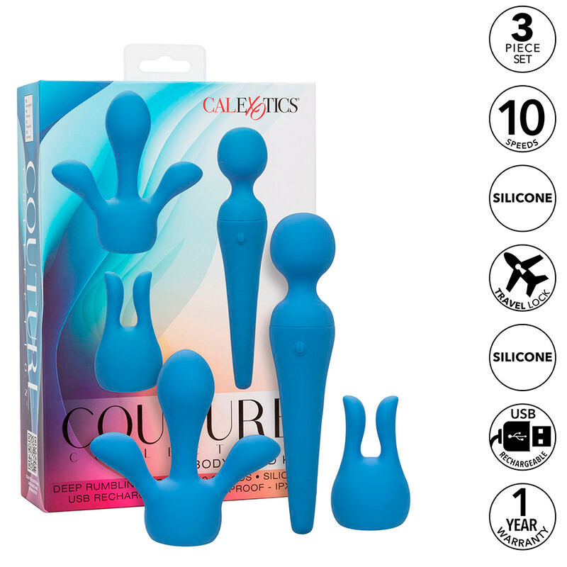 CALEXOTICS - COUTURE KIT Sensory Device WAND 10 VIBRATIONS BLUE