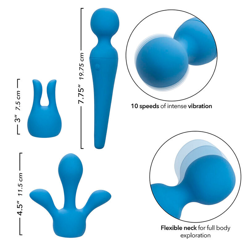 CALEXOTICS - COUTURE KIT Sensory Device WAND 10 VIBRATIONS BLUE