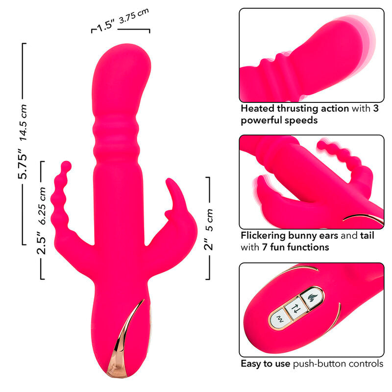 CALEXOTICS – JACK FANTASY TRIPLE HEATED Sinnliches Gerät RABBIT PINK