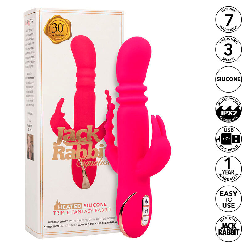 CALEXOTICS – JACK FANTASY TRIPLE HEATED Sinnliches Gerät RABBIT PINK