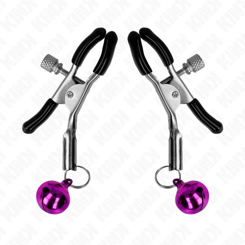 KINK - LILA EINZEL GLÖCKCHEN NIPPELKLEMME 6 CM