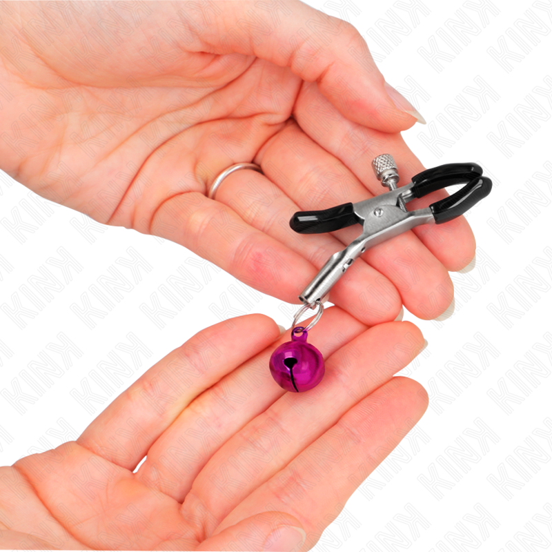 KINK - LILA EINZEL GLÖCKCHEN NIPPELKLEMME 6 CM