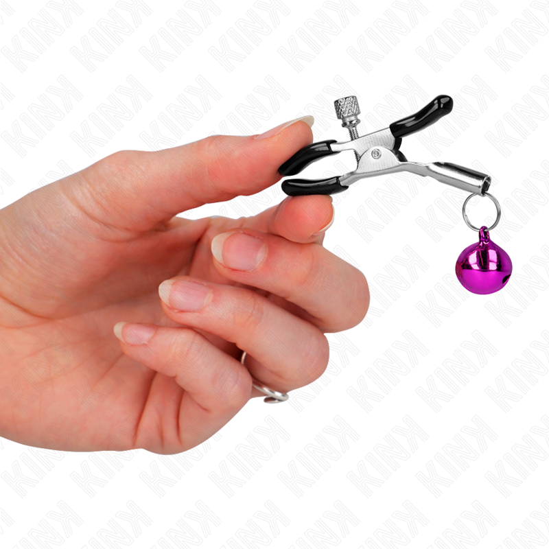 KINK - LILA EINZEL GLÖCKCHEN NIPPELKLEMME 6 CM