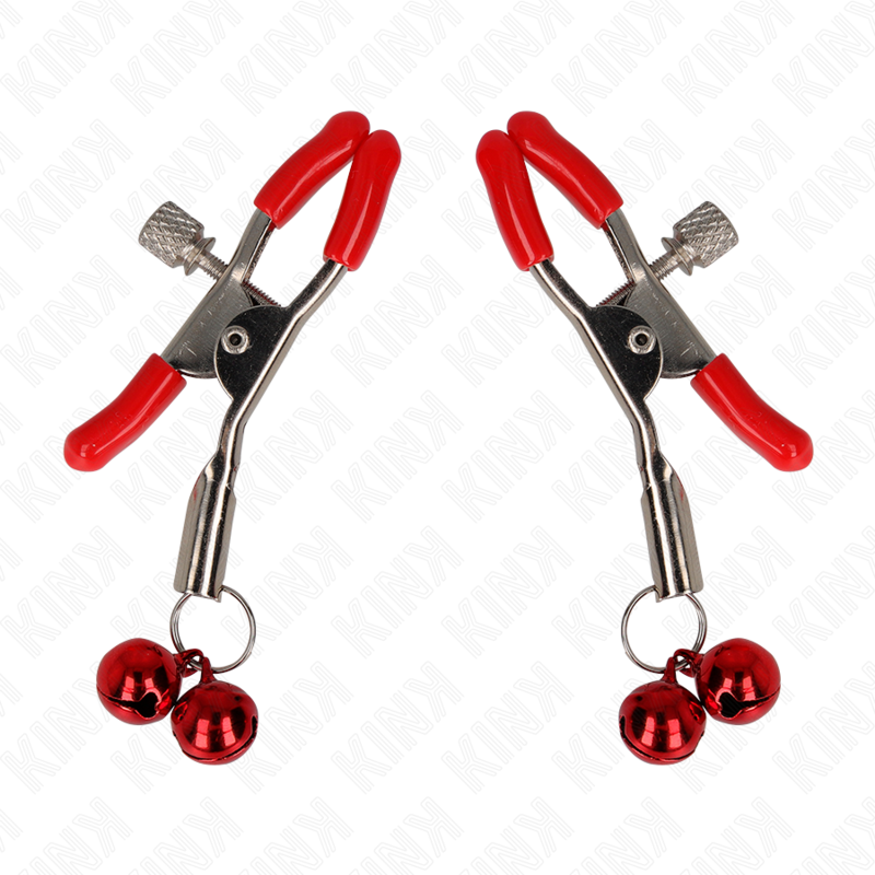 KINK - ROTE DOPPELGLOCKEN-NIPPELKLEMME ROT 6 CM
