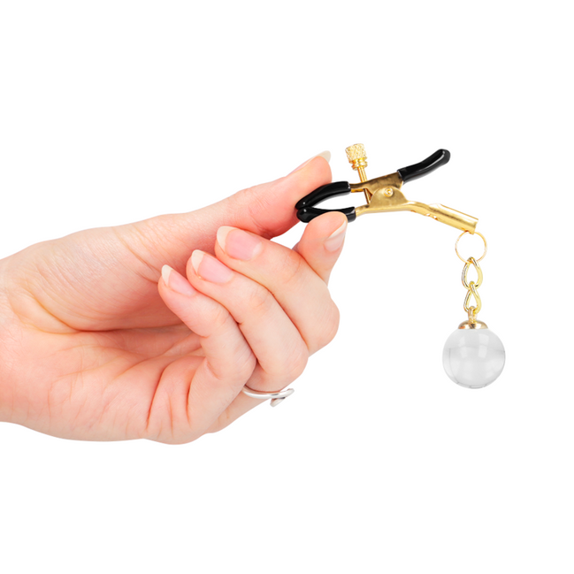 KINK - GLASS BEAD NIPPLE CLAMPS GOLD 6 CM