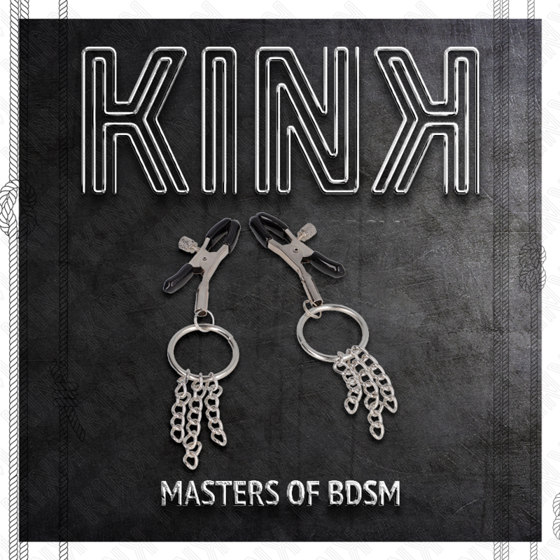 KINK - O-RING BRUSTWARZENKLEMME MIT KLEINER KETTE SILBER 6 CM
