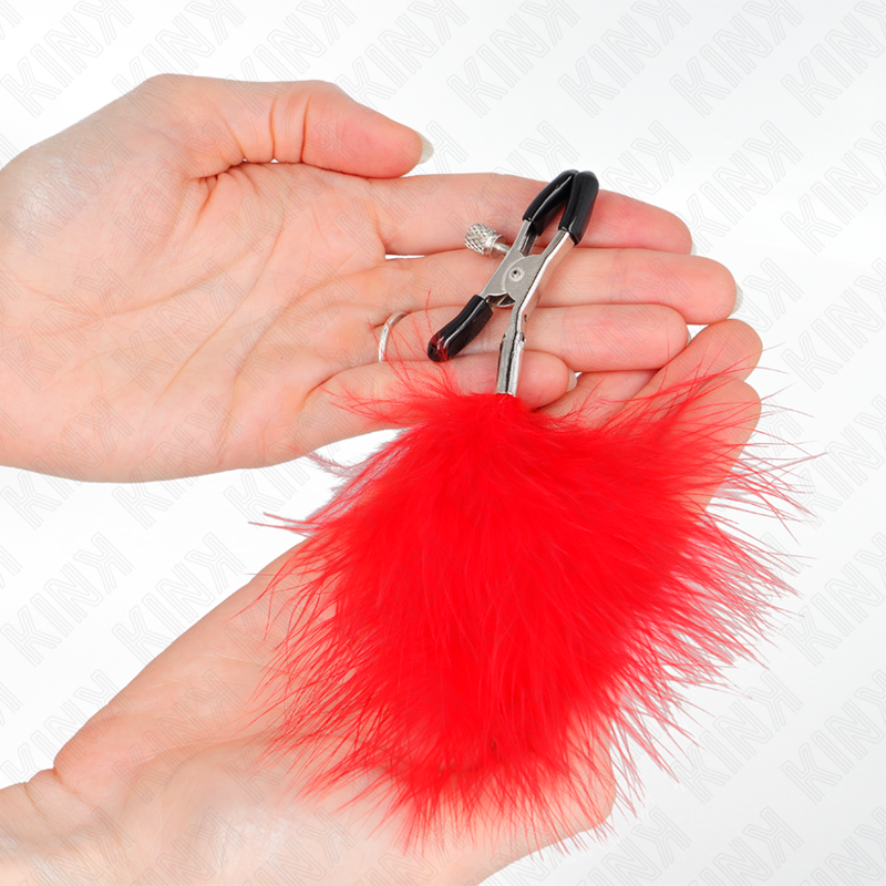 KINK - FEDERN BRUSTWARZENKLEMMEN ROT 7 CM
