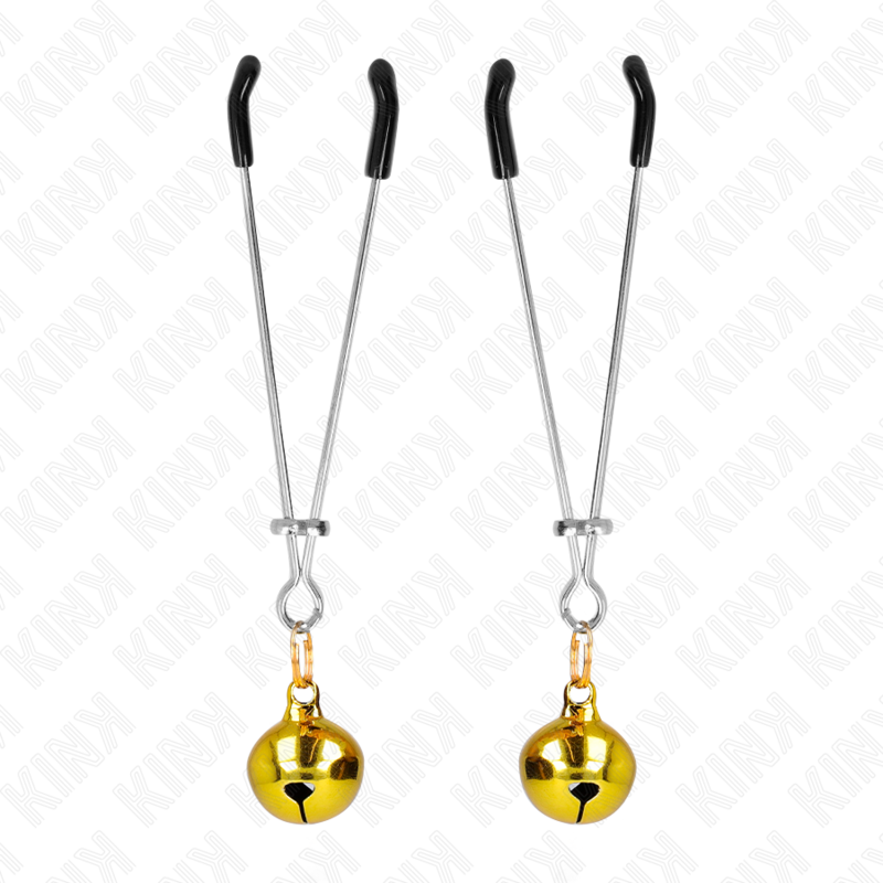 KINK - DÜNNE GLOCKEN NIPPELKLEMMEN GOLD 7 CM