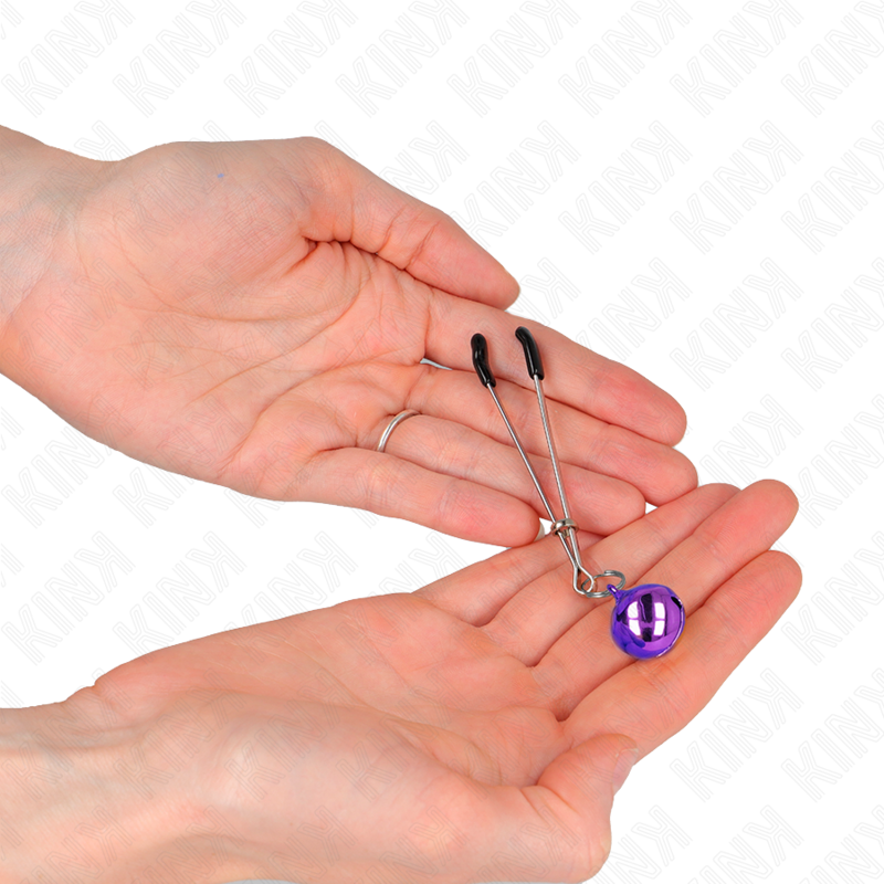 KINK - DÜNNE GLOCKEN NIPPELKLEMMEN VIOLETT 7 CM