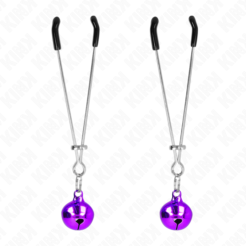 KINK - DÜNNE GLOCKEN NIPPELKLEMMEN VIOLETT 7 CM