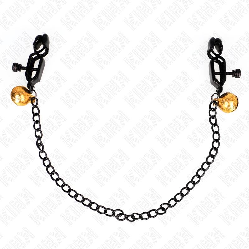 KINK - FLACHKETTEN-NIPPELKLEMMEN UND GLÖCKCHEN SILBER 30 CM