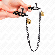 KINK - FLACHKETTEN-NIPPELKLEMMEN UND GLÖCKCHEN SILBER 30 CM