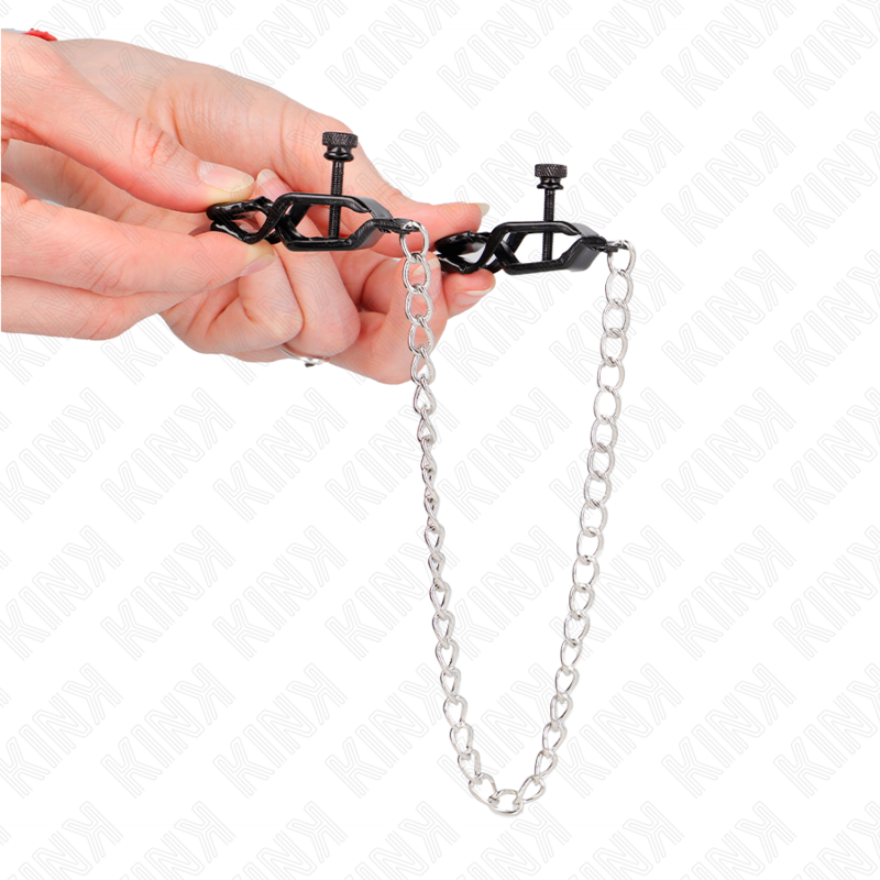 KINK – FLACHKETTEN-BRUSTWARZENKLEMMEN SILBER 30 CM