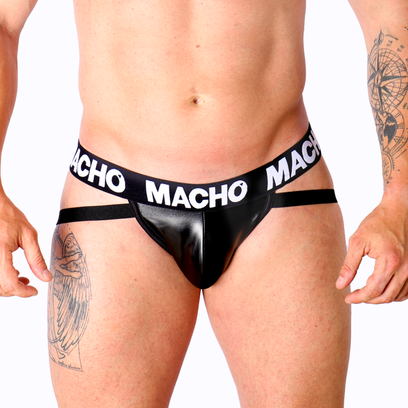 MACHO - MX25NC Jock aus schwarzem Leder S