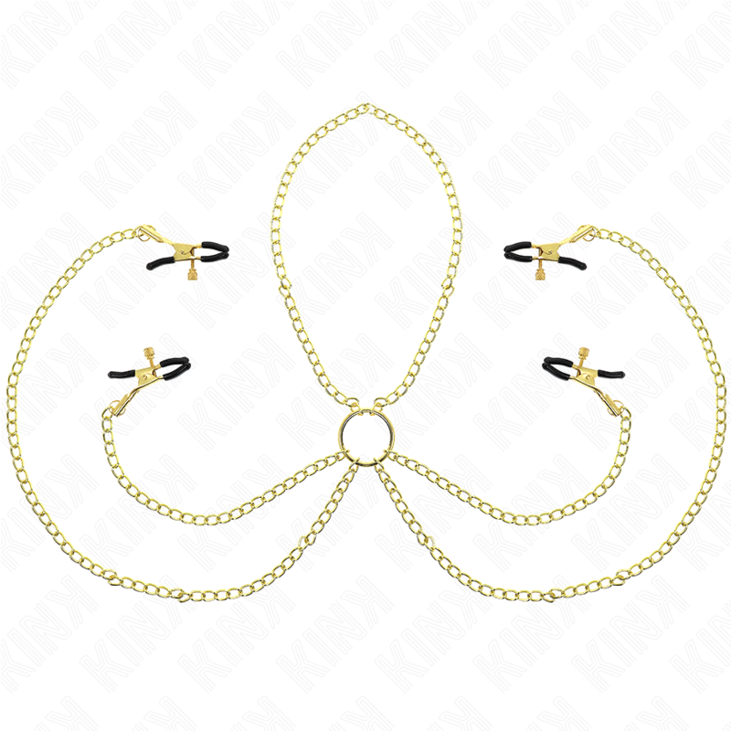 KINK - 4 NIPPEL- UND KLITORKLEMMEN VERSTELLBAR GOLD