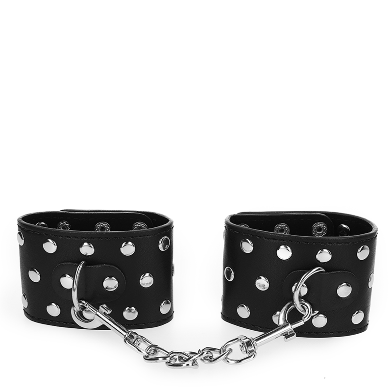 KINK – HANDFESSELN MIT SCHNELLVERSCHLUSS VOLLER NIETEN SCHWARZ VERSTELLBAR 19-24 CM X 5.5 CM