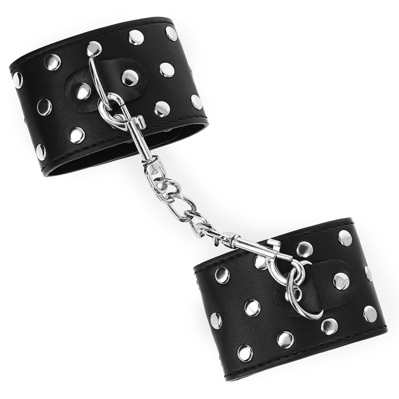 KINK – HANDFESSELN MIT SCHNELLVERSCHLUSS VOLLER NIETEN SCHWARZ VERSTELLBAR 19-24 CM X 5.5 CM