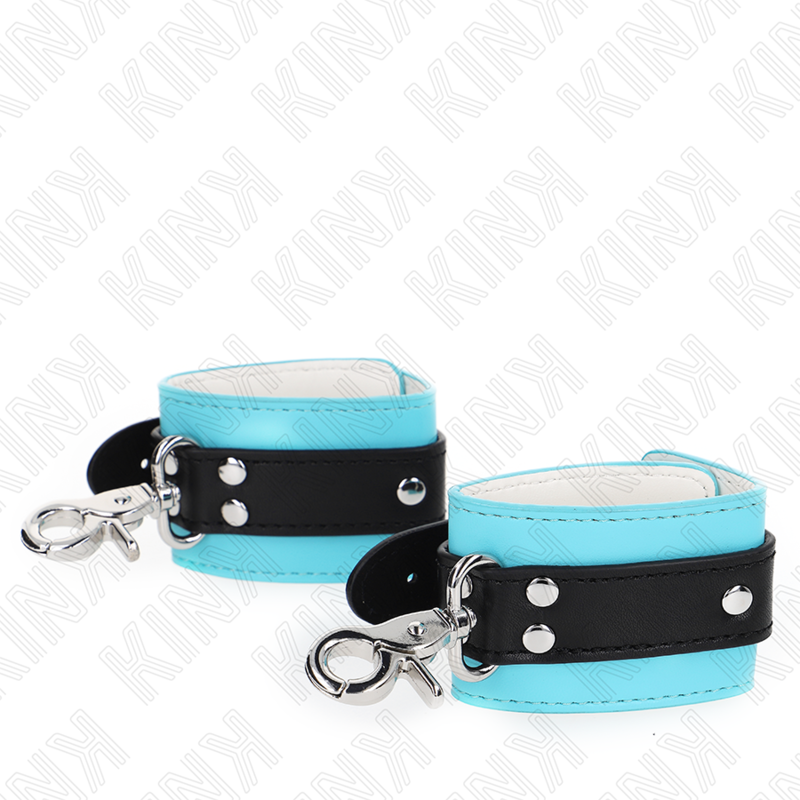 KINK – PREMIUM FESTSTELLBARE HANDGELENKMANSCHETTEN SCHWARZ / BLAU VERSTELLBAR 21–28 CM X 5,5 CM