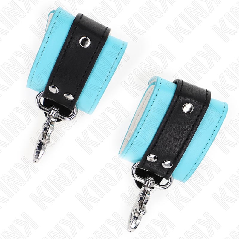 KINK – PREMIUM FESTSTELLBARE HANDGELENKMANSCHETTEN SCHWARZ / BLAU VERSTELLBAR 21–28 CM X 5,5 CM