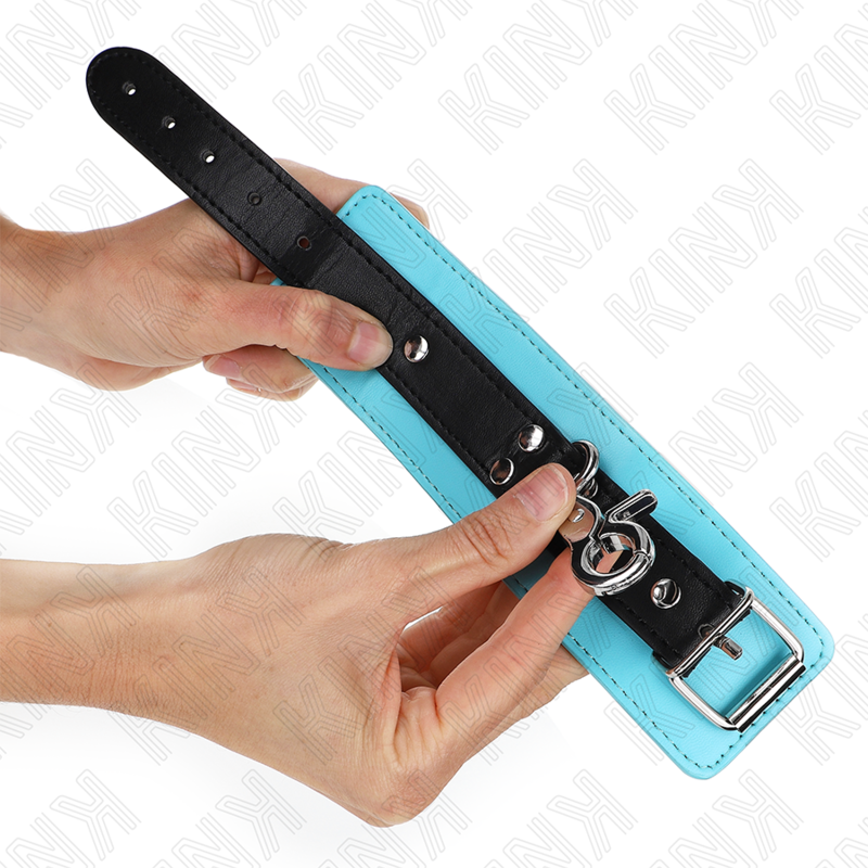 KINK – PREMIUM FESTSTELLBARE HANDGELENKMANSCHETTEN SCHWARZ / BLAU VERSTELLBAR 21–28 CM X 5,5 CM