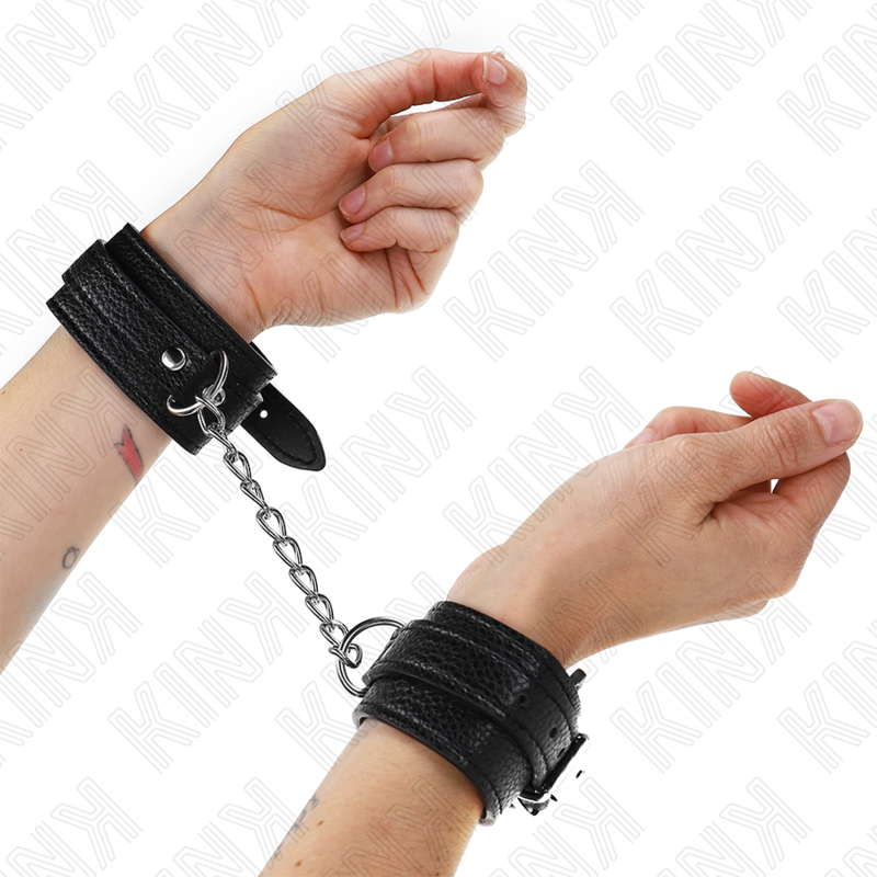 KINK - SCHLANGENMUSTER-HANDFESSELN SCHWARZ VERSTELLBAR 20-28 CM X 5,4 CM