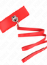 KINK - NECKLACE WITH LEASH 116 CM WITH SILVER STUDS MODEL 4 RED ADJUSTABLE 40-48 CM X 6 CM