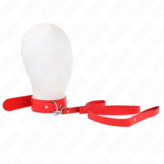 KINK - HALSKETTE MIT GÜRTEL 116 CM ROT RIEMEN VERSTELLBAR 32-50 CM X 8 CM