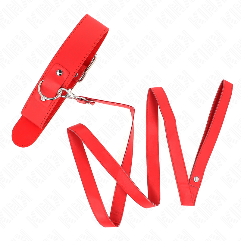 KINK - HALSKETTE MIT GÜRTEL 116 CM ROT RIEMEN VERSTELLBAR 32-50 CM X 8 CM