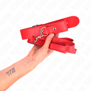 KINK - HALSKETTE MIT GÜRTEL 116 CM ROT RIEMEN VERSTELLBAR 32-50 CM X 8 CM