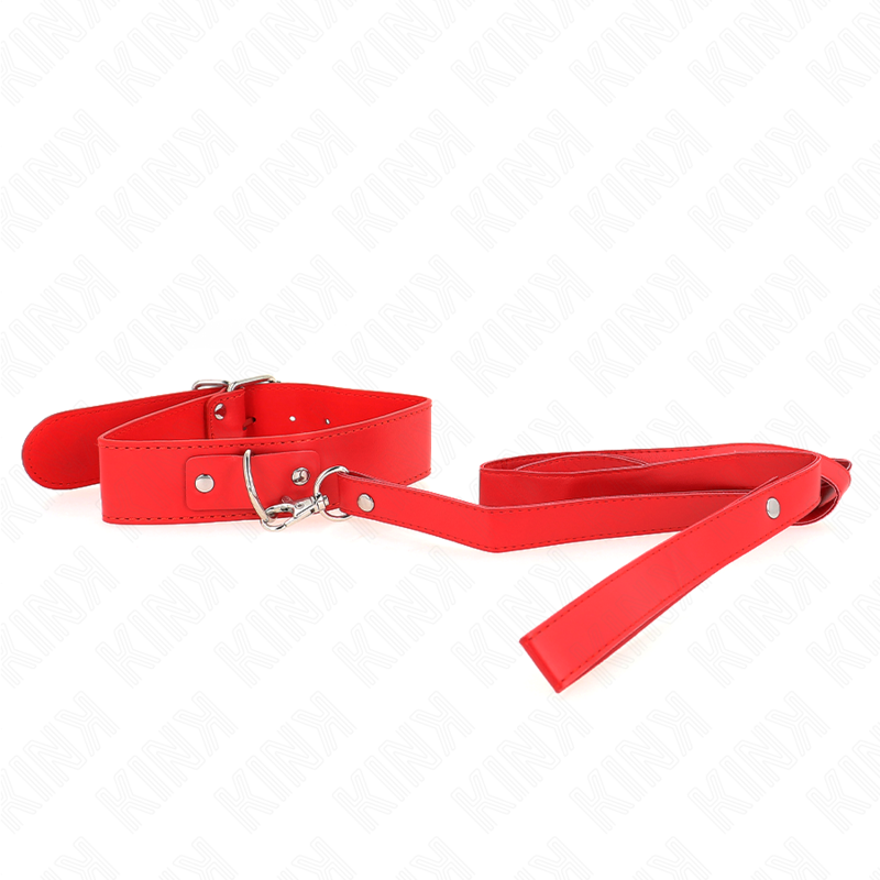 KINK - HALSKETTE MIT GÜRTEL 116 CM ROT RIEMEN VERSTELLBAR 32-50 CM X 8 CM