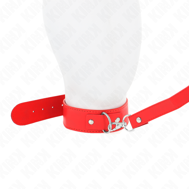 KINK - HALSKETTE MIT GÜRTEL 116 CM ROT RIEMEN VERSTELLBAR 32-50 CM X 8 CM