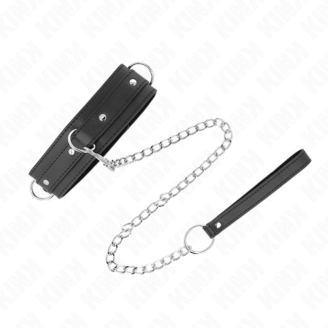 KINK - HALSBAND MIT LEINE 65 CM 3 RING MODEL 1 VERSTELLBAR 38-49 CM X 5 CM