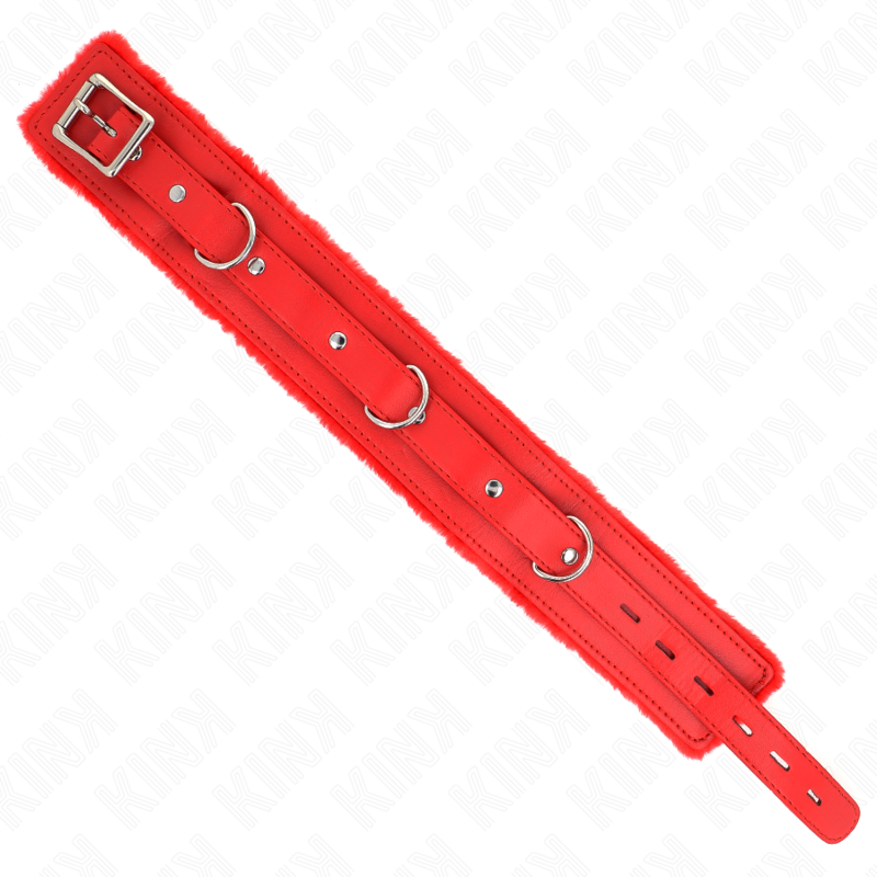 KINK - HALSBAND MIT LEINE 65 CM MIT EINSCHRÄNKUNGEN ROT 36-42 CM X 5.5 CM