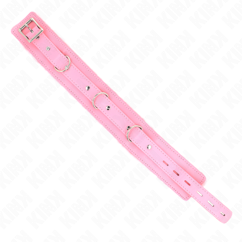 KINK - HALSBAND MIT LEINE 65 CM MIT EINSCHRÄNKUNGEN PINK 36-42 CM X 5.5 CM